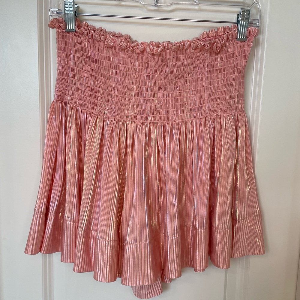 Queen of Sparkles Wavy Swing Short in Pink | Size Large NWOT